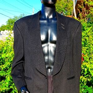 ROYAL CANADIAN MEN'S BLACK  EMBROIDERED PURE LUXURY CASHMERE TUXEDO JACKET (CAN)